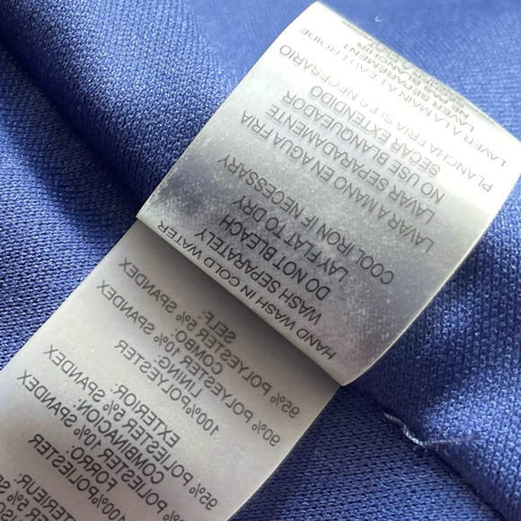 Guess Textured Asymmetrical Fit & Flare W/Cut-Out Detail on Shoulder Blue Size 4 - Picture 3 of 12